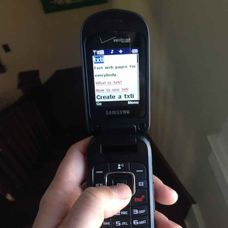 txti running on a simple flip phone